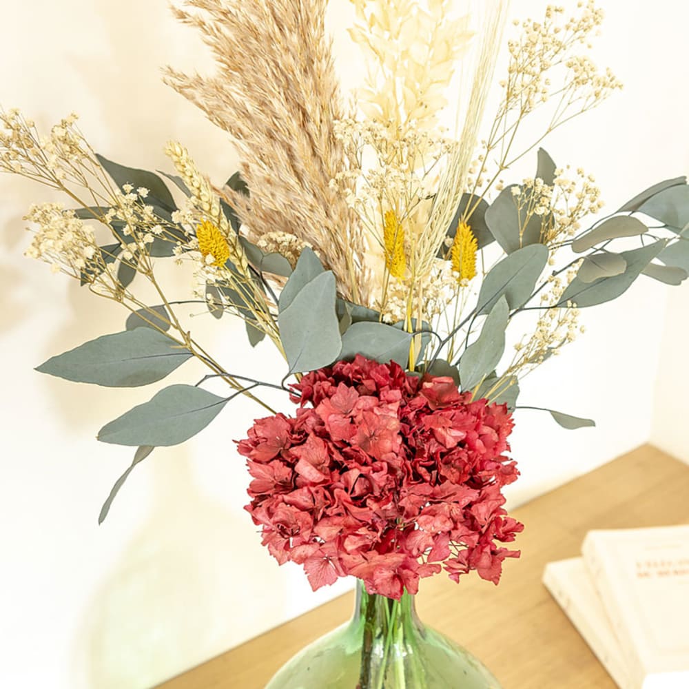 Bouquet de fleurs séchées pour dame jeanne hortensia rose - Maisons du Monde