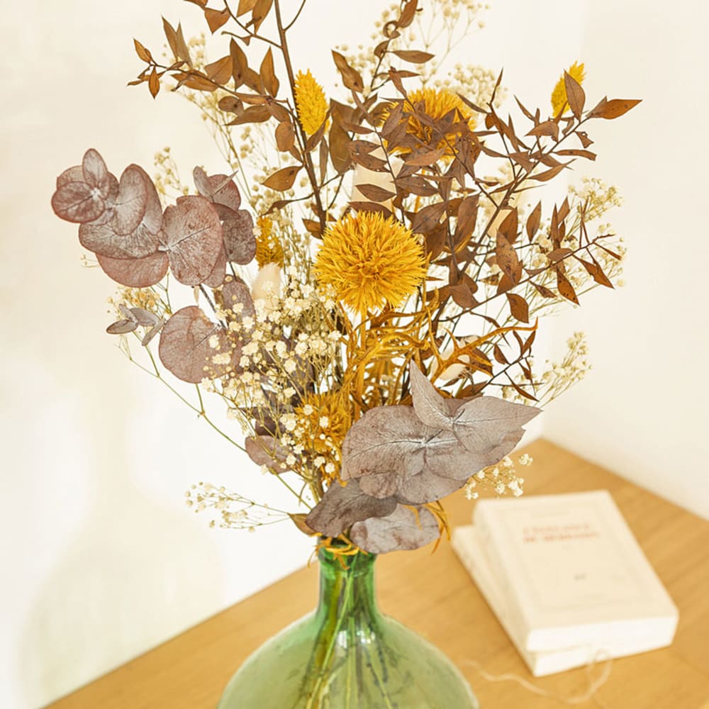 Bouquet de fleurs séchées pour dame jeanne chardons jaunes - Maisons du Monde