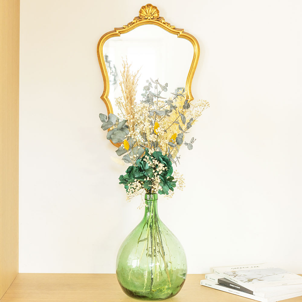 Bouquet de fleurs séchées pour dame jeanne hortensia vert - Maisons du Monde