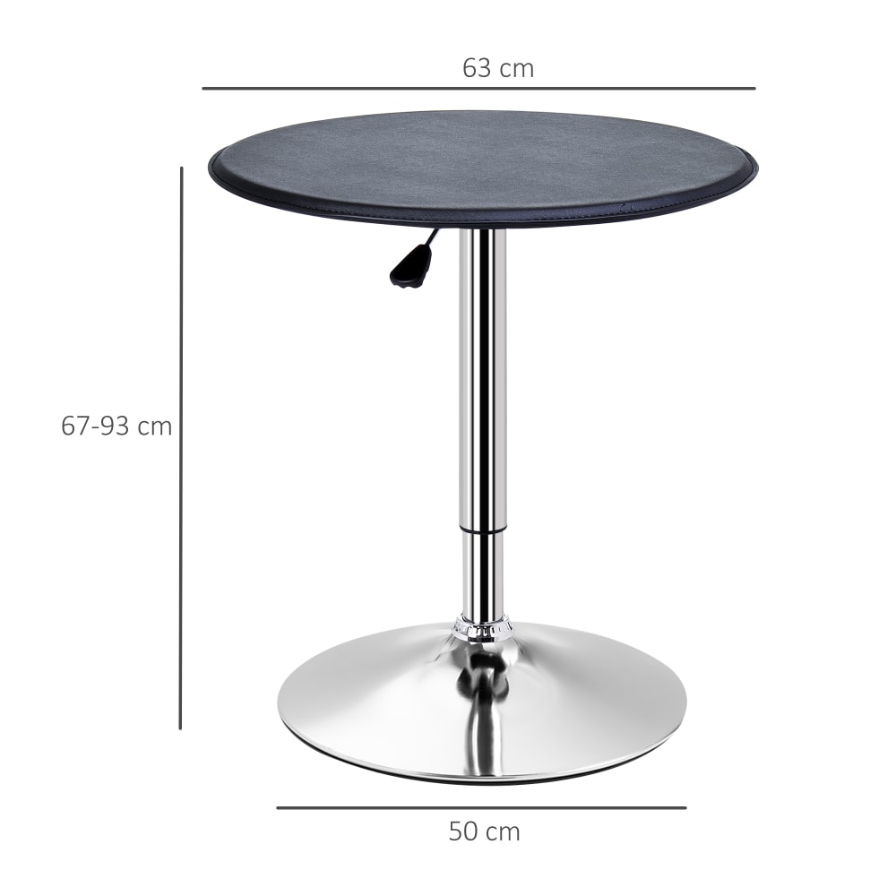 Tavolino da bar cromato regolabile con sistema lift up in pvc