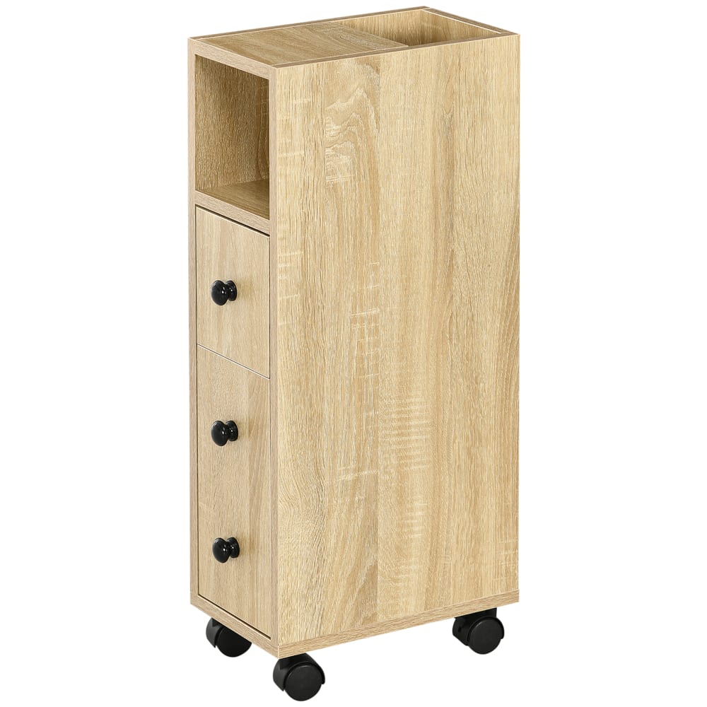 Mobiletto da bagno a 4 ruote in truciolato 18x30x68.5 cm color