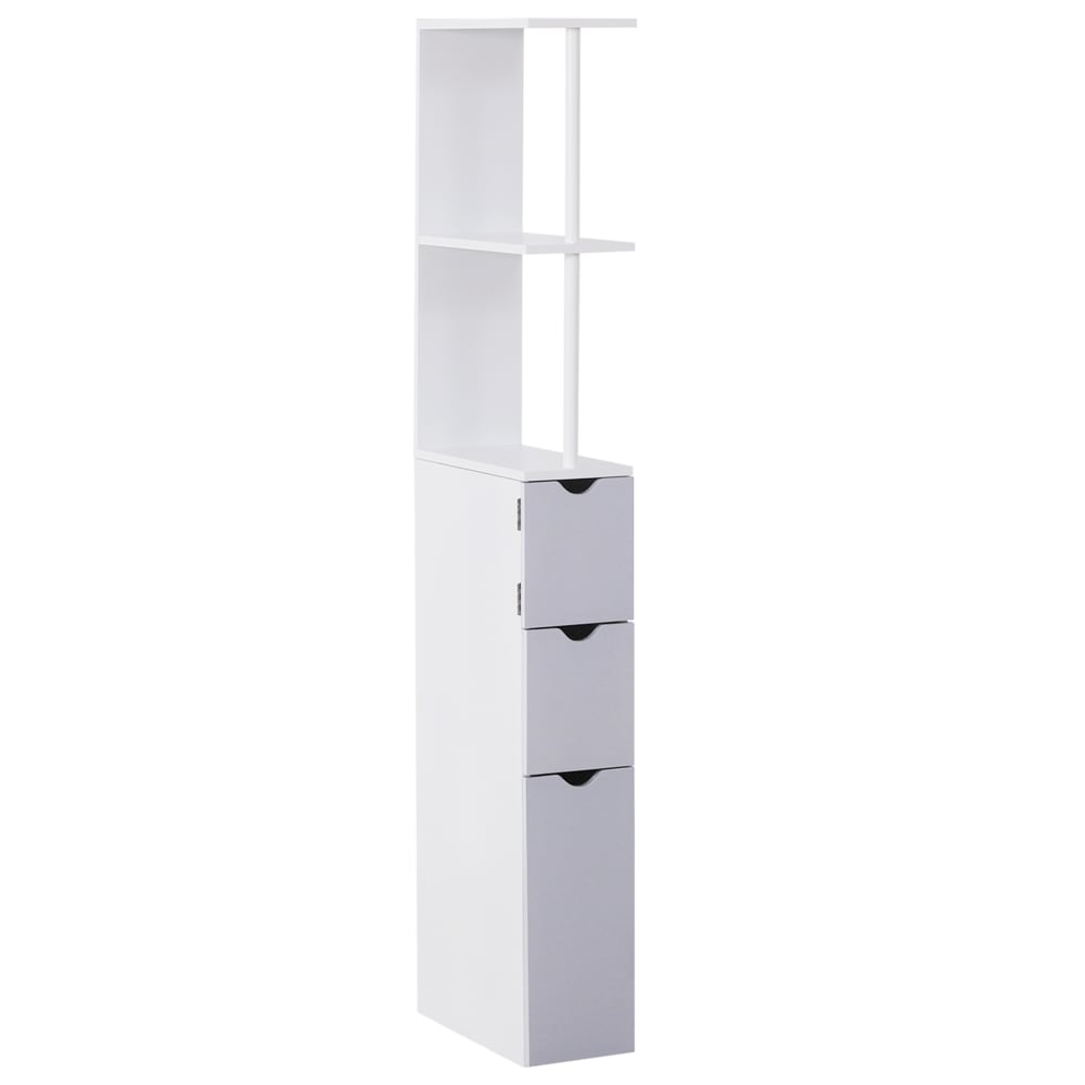 Mobile da bagno a colonna con ripiani cassetti in legno armadietto - Multicolore - Pannello di particelle