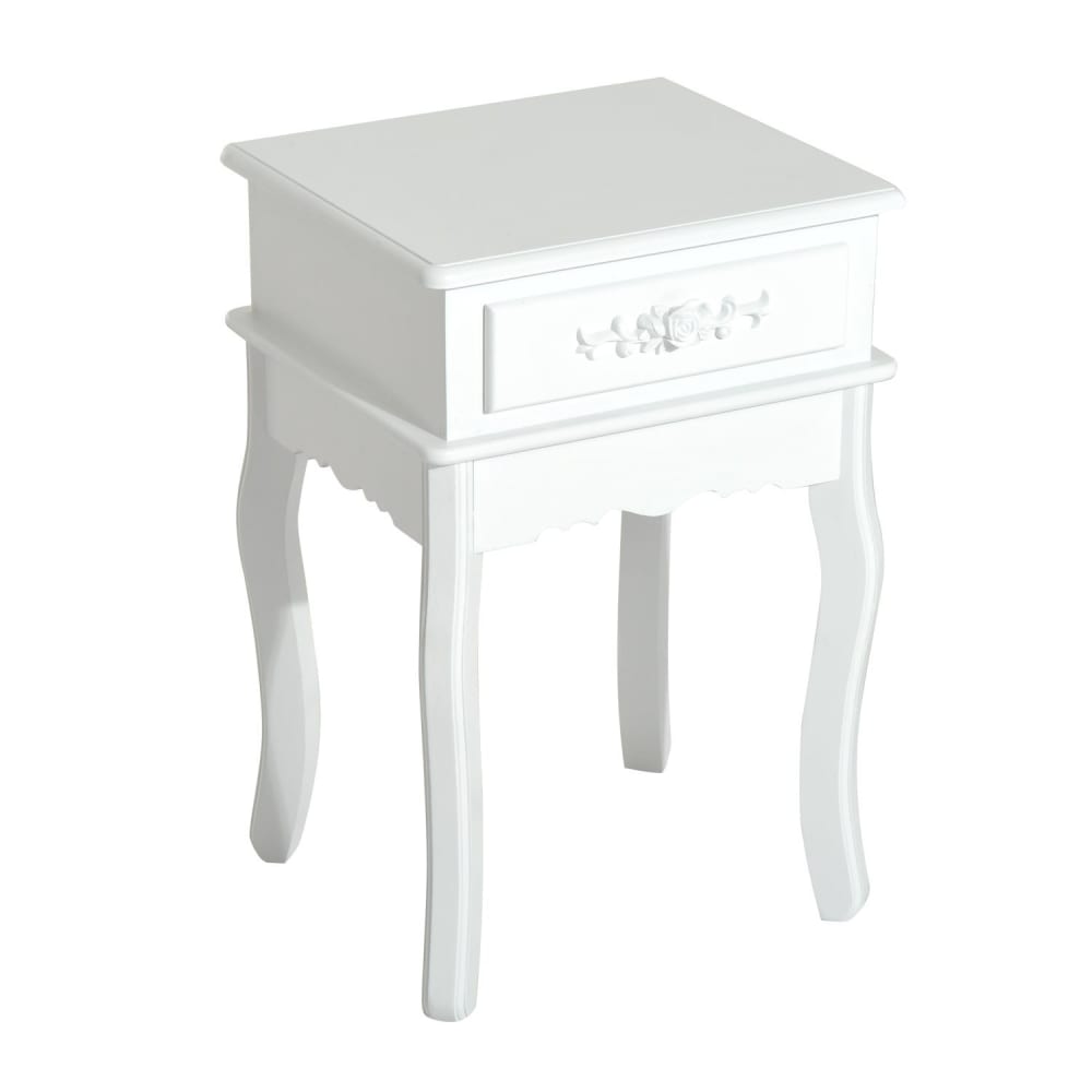 Tavolino da divano con cassetto multiuso in legno bianco - Bianco - Pannello di particelle