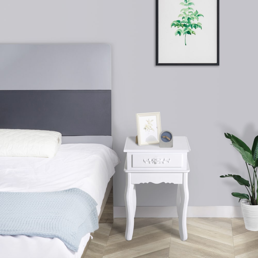 Tavolino da divano con cassetto multiuso in legno bianco - Homcom