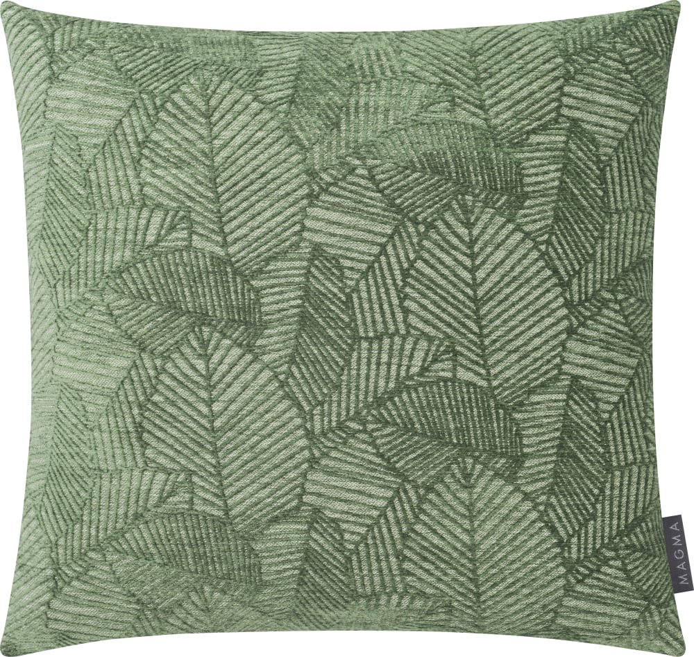 Housses de coussin jacquard motif feuillage vert- 60x60