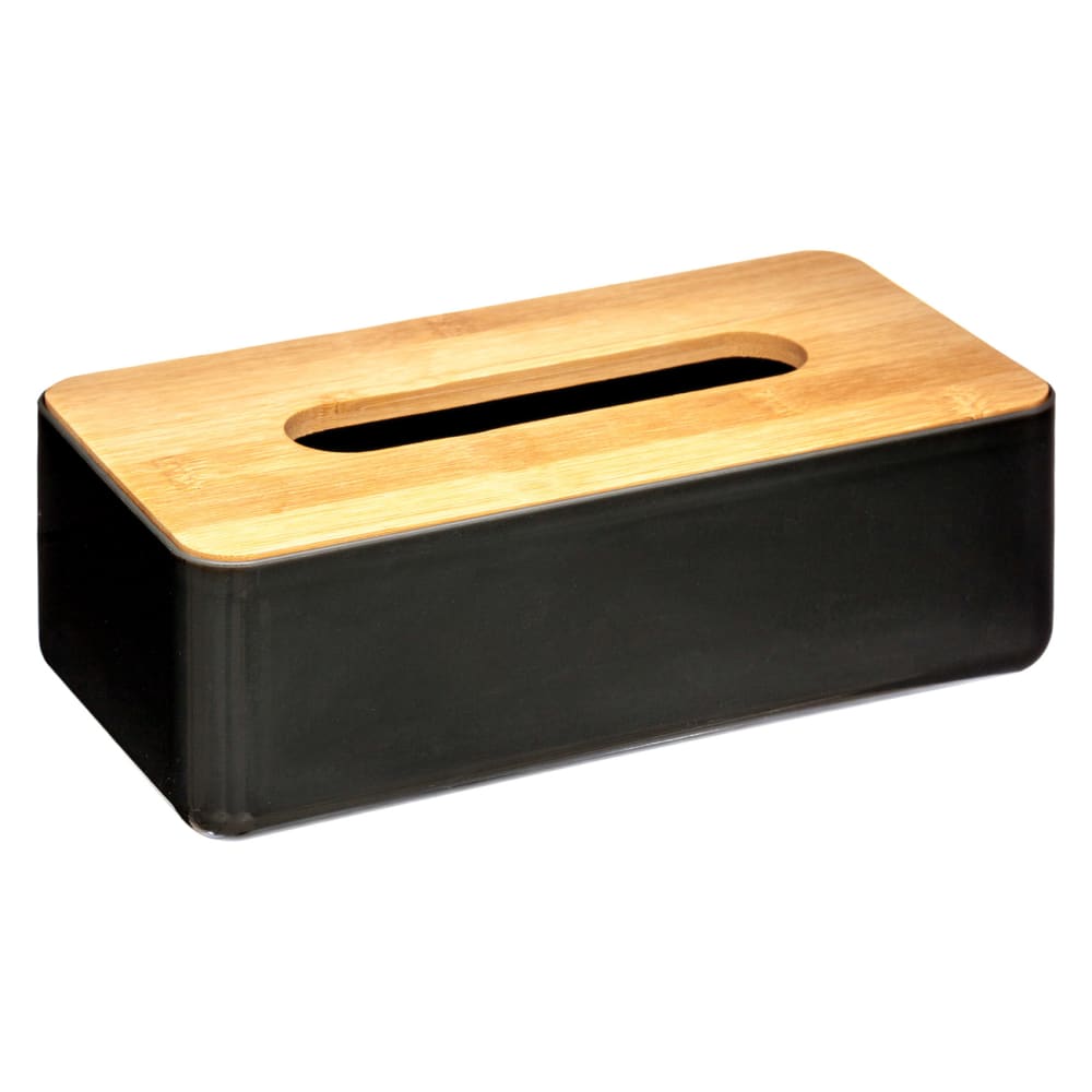 Boite à mouchoir naturel polypropylène/bois noir 26x13.2x8.5 cm