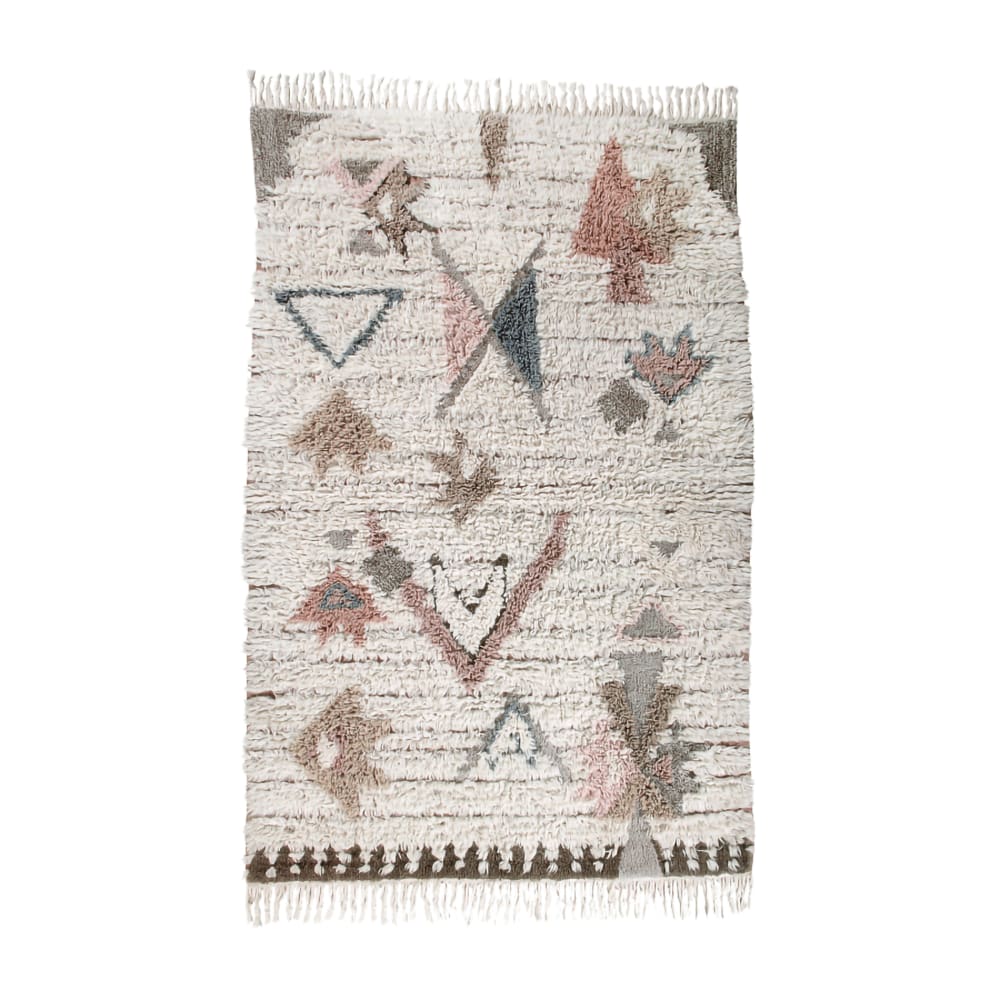 Tappeto lavabile in lana marrone 140x200 - Lana
