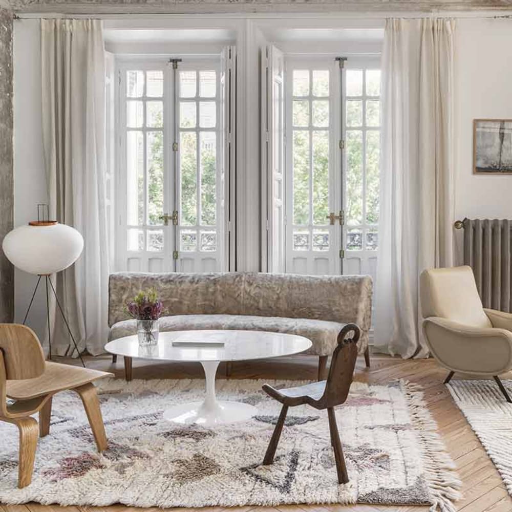 Tappeto lavabile in lana marrone 140x200 - Lorena Canals
