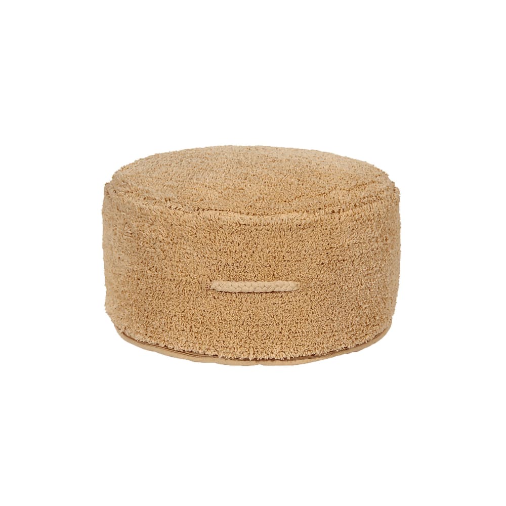 Pouf en coton jaune 50x50x20