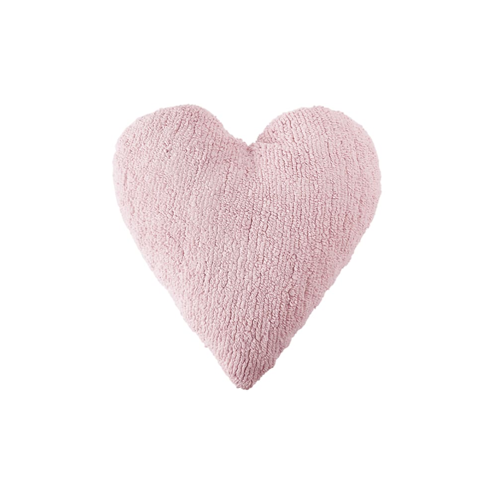 Cojin corazon algodón rosa 50x47