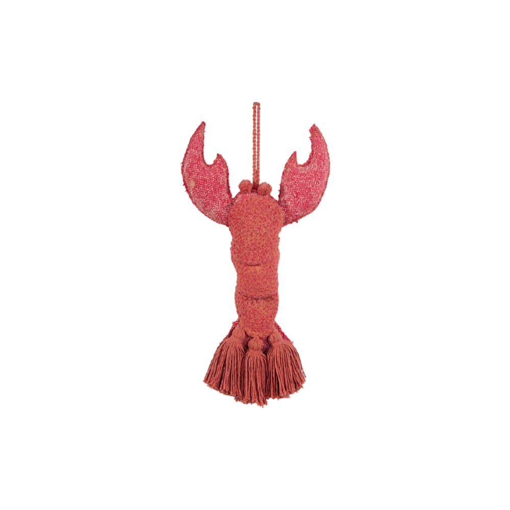 Affichette de porte homard en coton rouge 50x30
