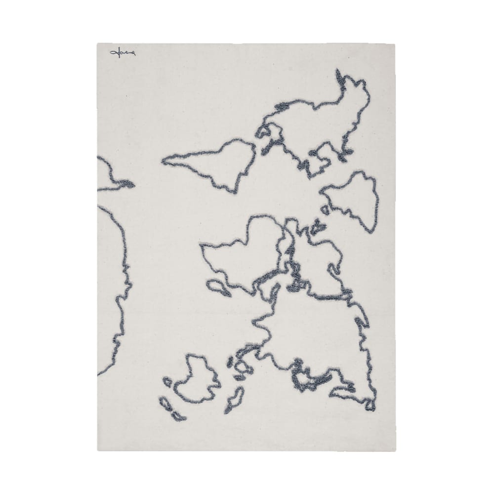 Tenture carte en coton beige 120x160