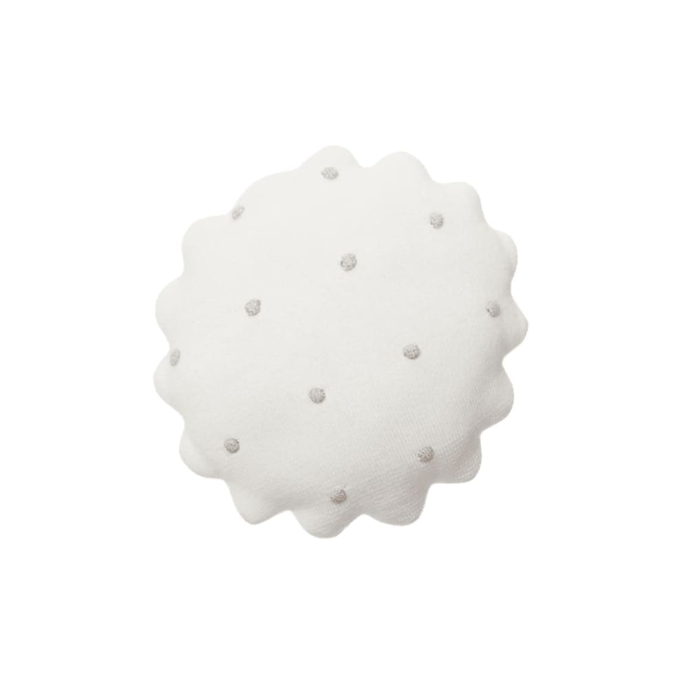 Coussin biscuit de coton blanc 25x25