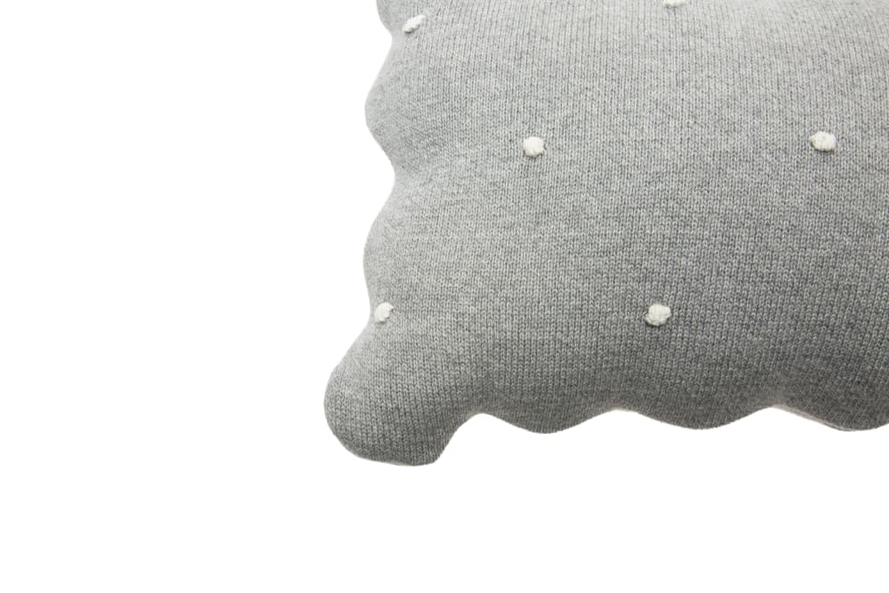 Cojin redonda galleta algodón gris 25x35 - Maisons du Monde