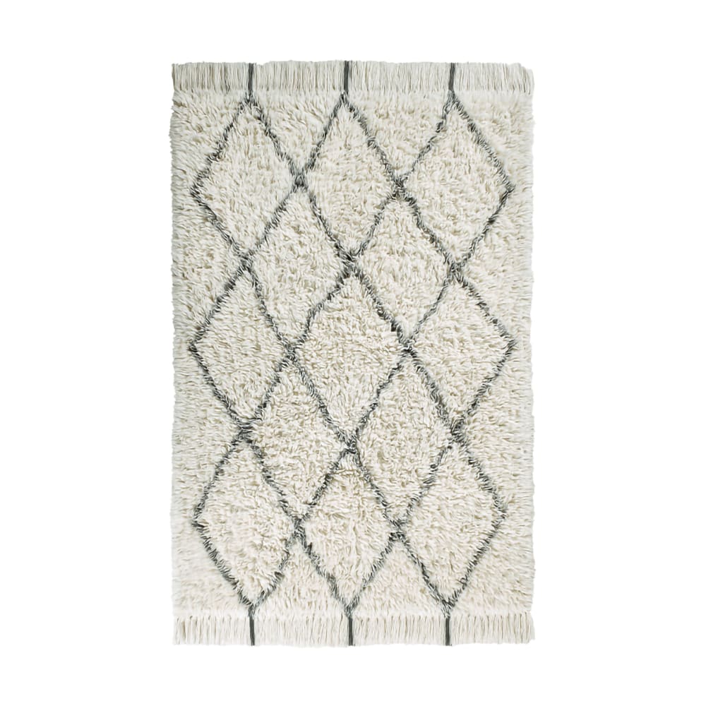 Tapis lavable en laine blanc 140x200