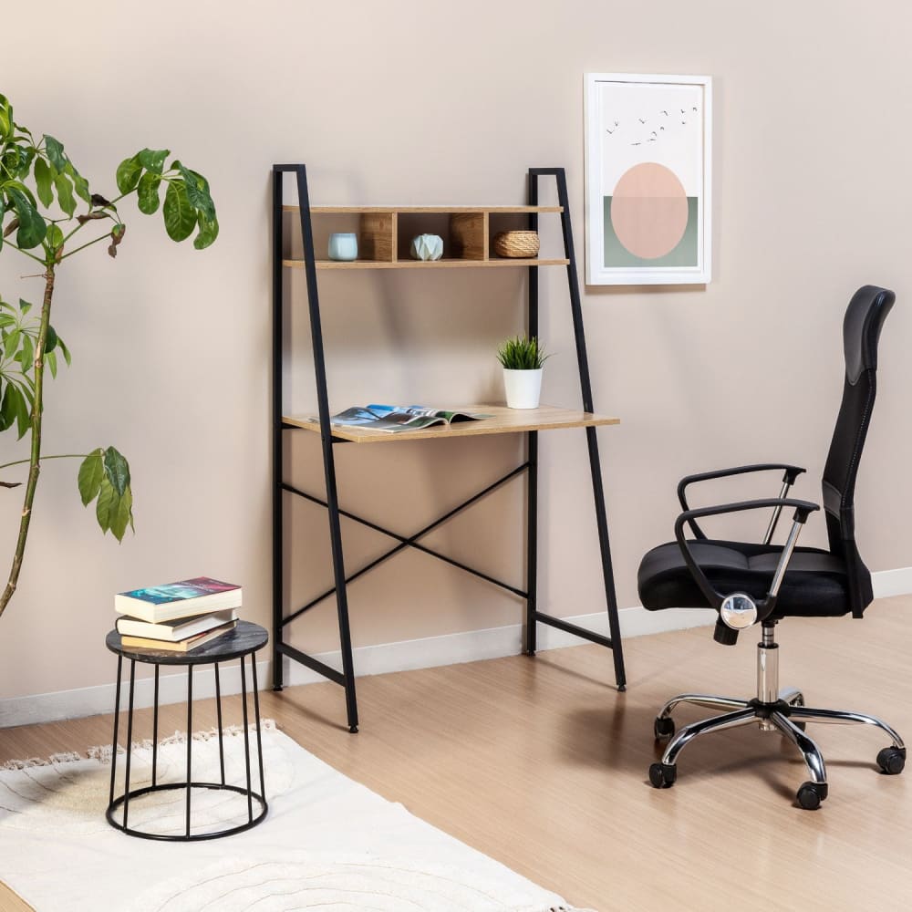 Scrivania 1 ripiano nera, 84 cm (larghezza) - HOMN