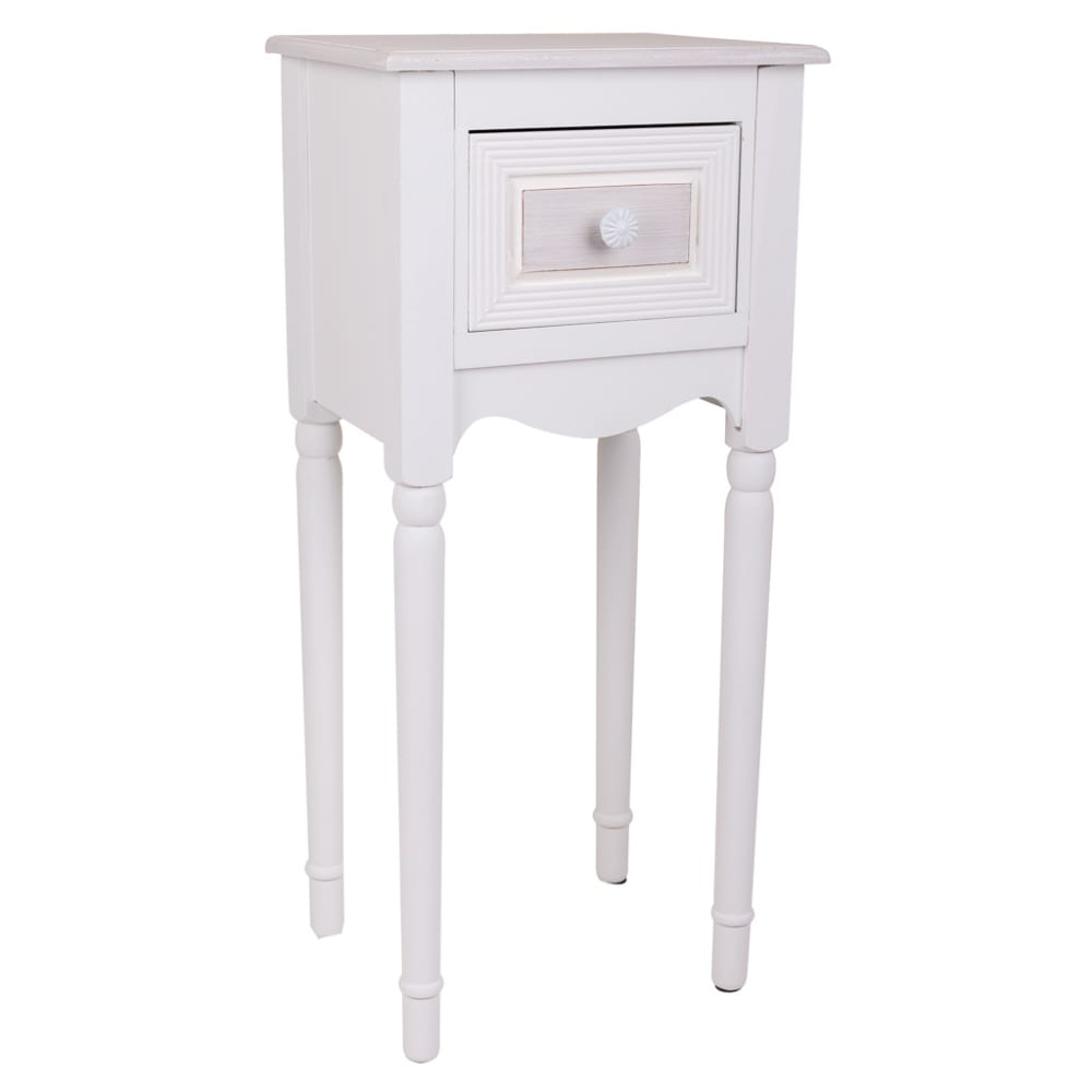 Wanderlust deco Beistelltisch aus Holz, 33x26,5x72,5, weiß - Spanplatte