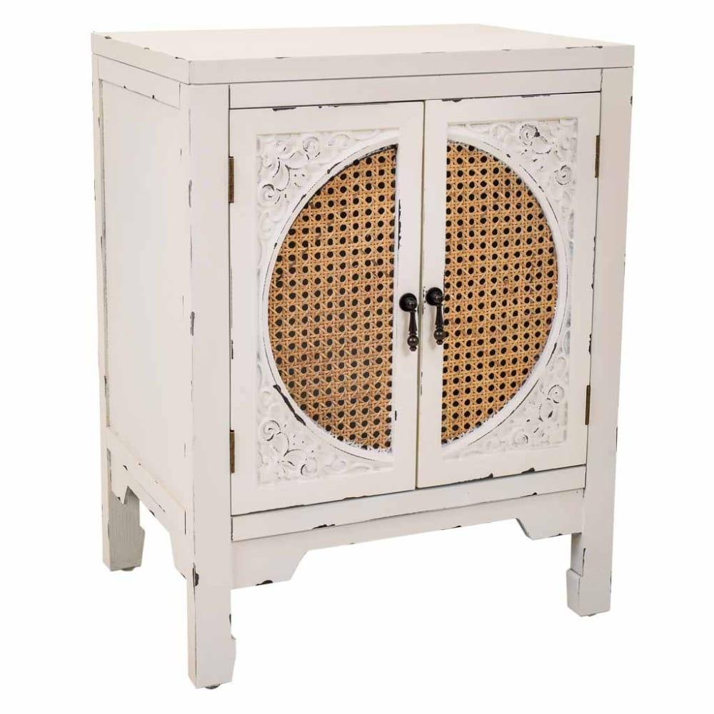 Table de chevet en bois blanc 50x36x65h