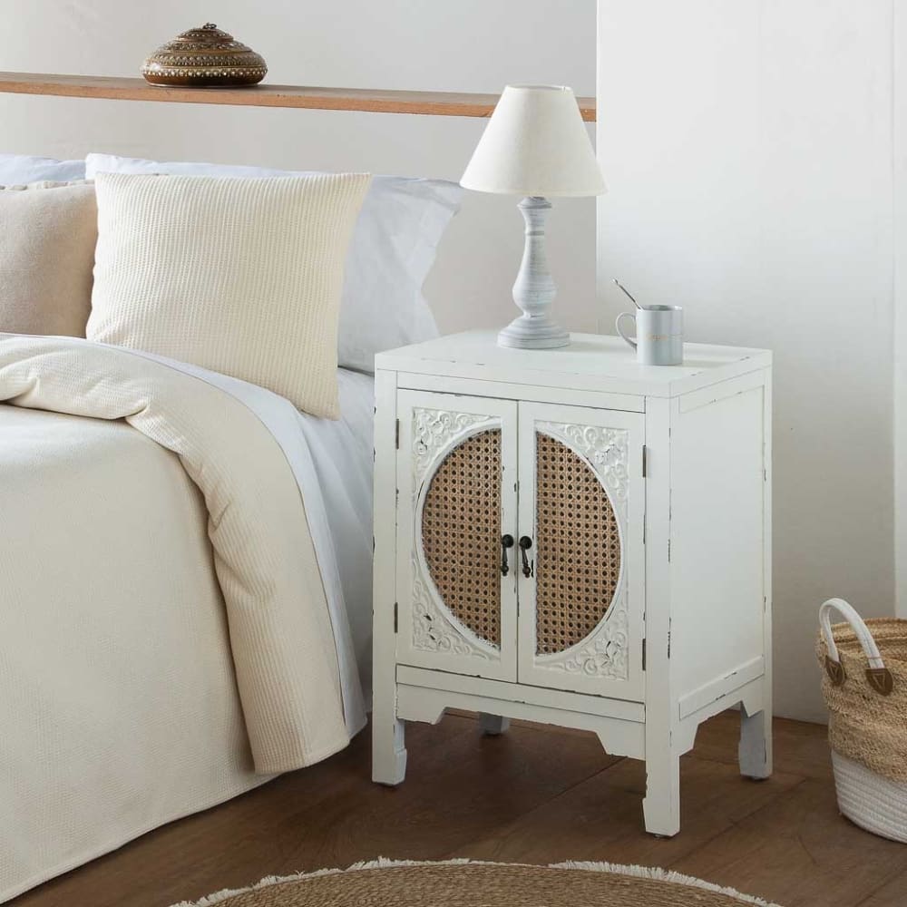 Mesita de madera blanco 50x36x65 - Maisons du Monde