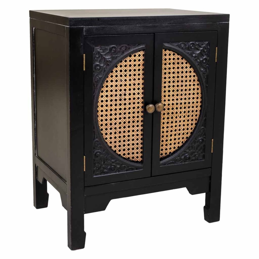 Wanderlust deco Nachttisch aus Holz, 50x36x65, schwarz - Holz