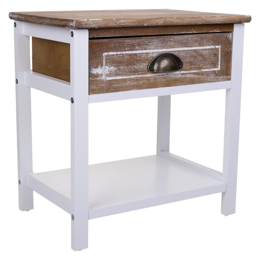 Mesita de madera blanca 40x29x42h cm