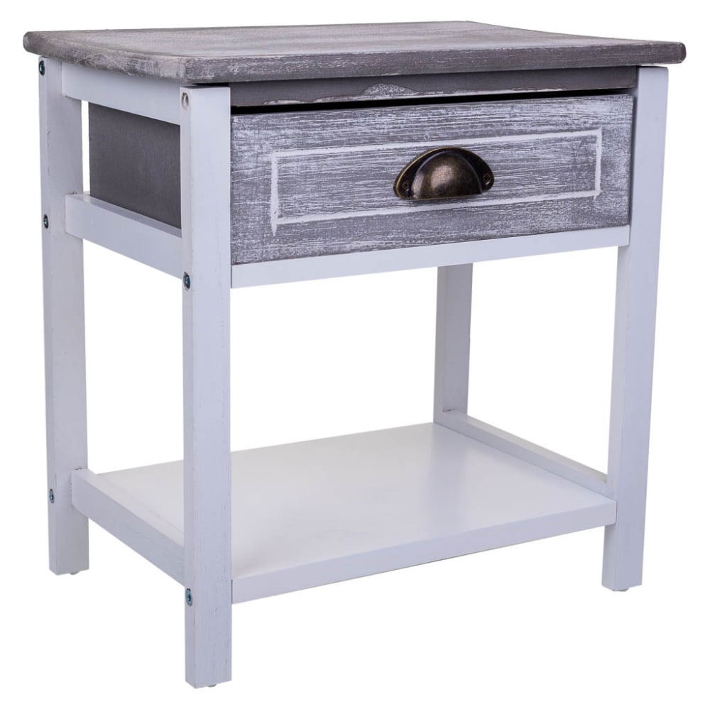 Mesita de madera blanca 40x29x42h cm