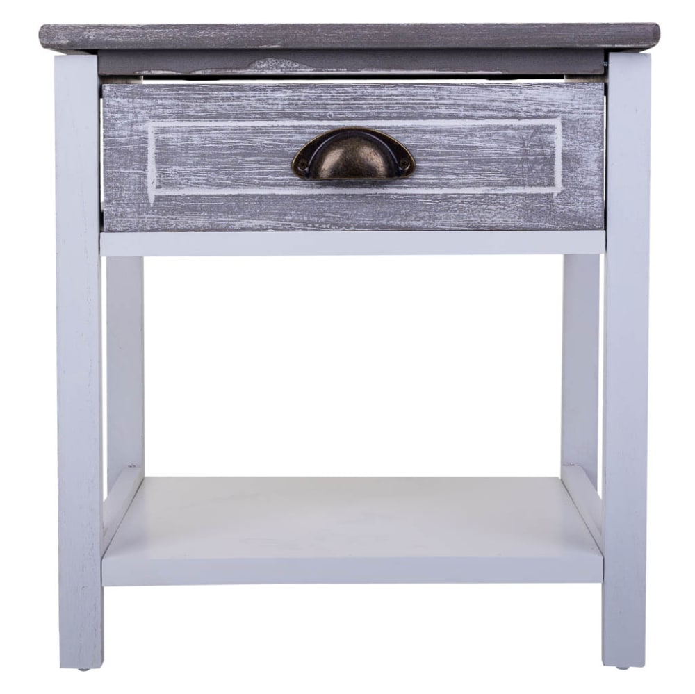 Mesita de madera blanca 40x29x42h cm - Maisons du Monde