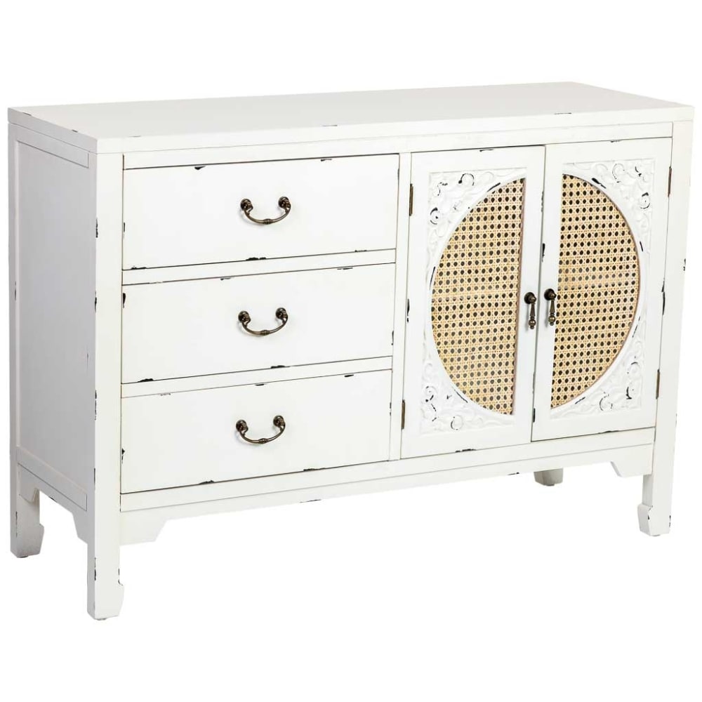 Aparador de madera blanco 106x36x73h cm