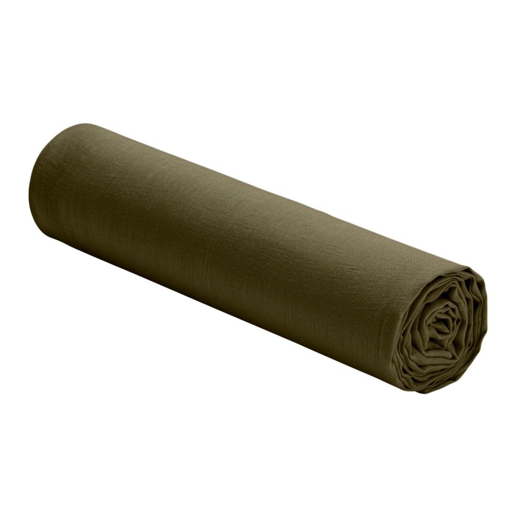 Drap housse lin lavé vert 200x200 cm - Maisons du Monde