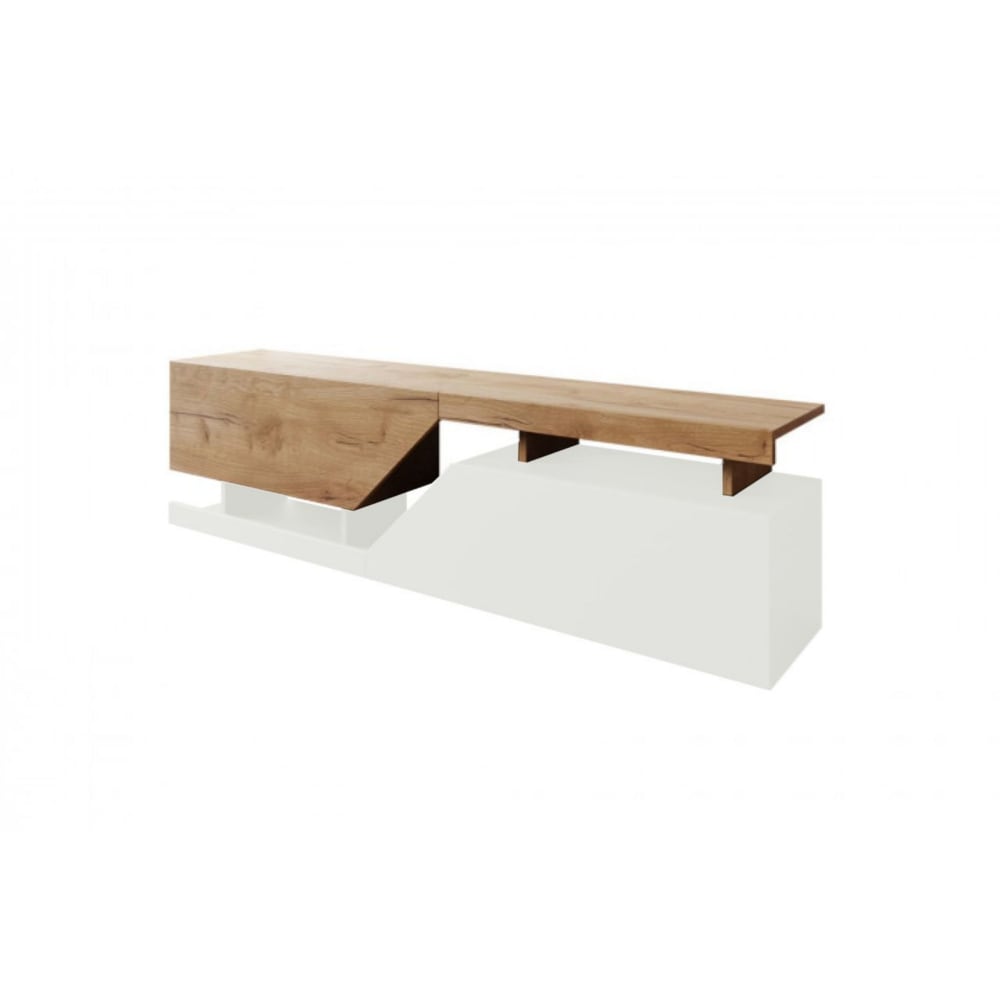 Meuble TV style industriel 160 cm bois / blanc