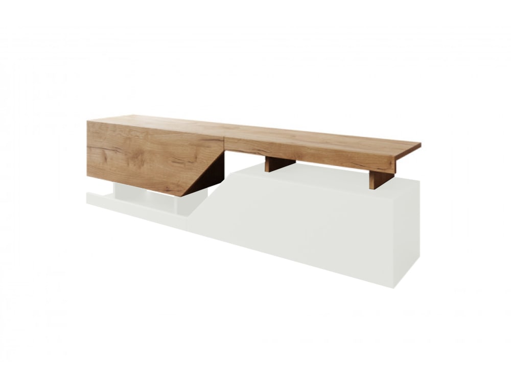 Meuble TV style industriel 160 cm bois / blanc