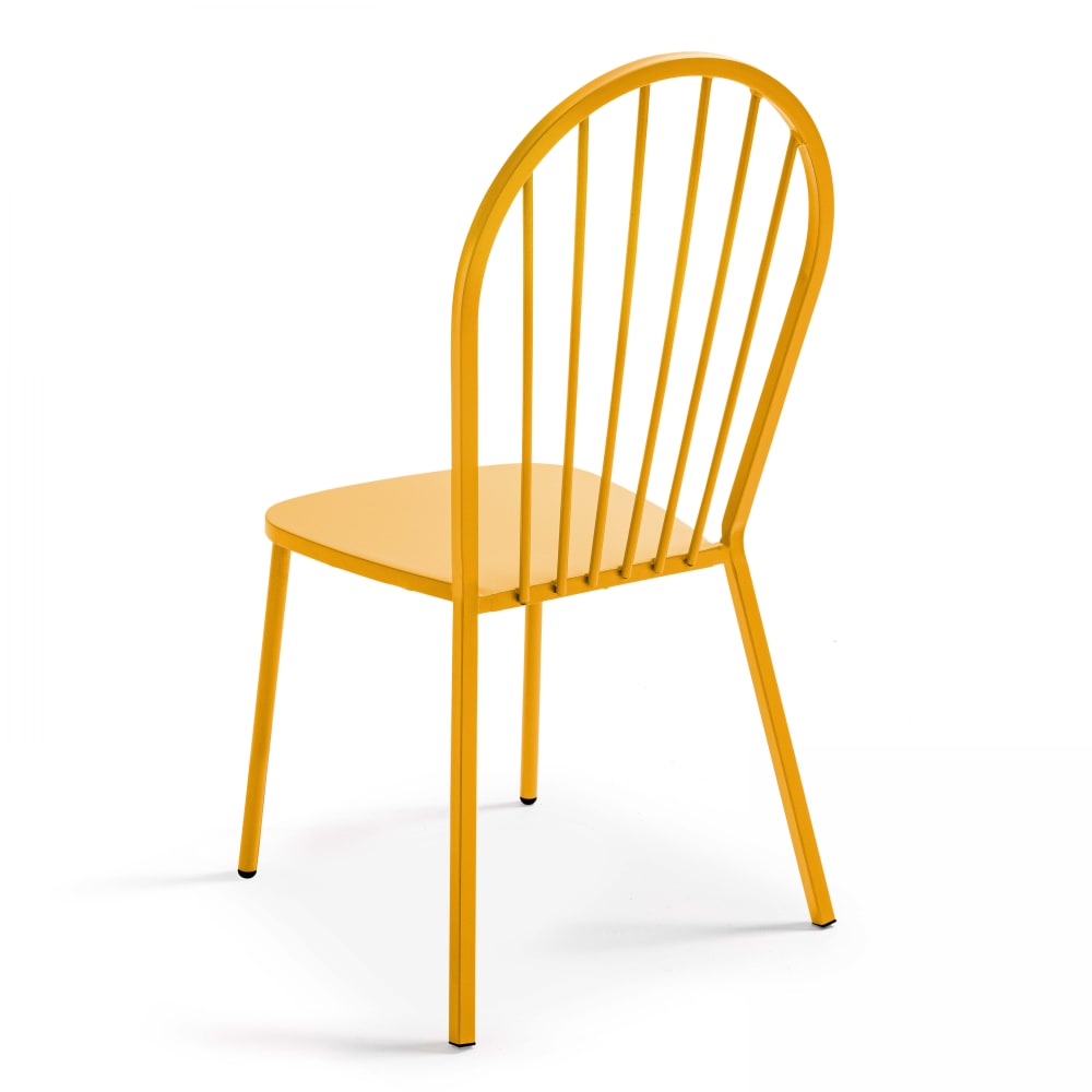 Chaise bistrot en métal jaune
