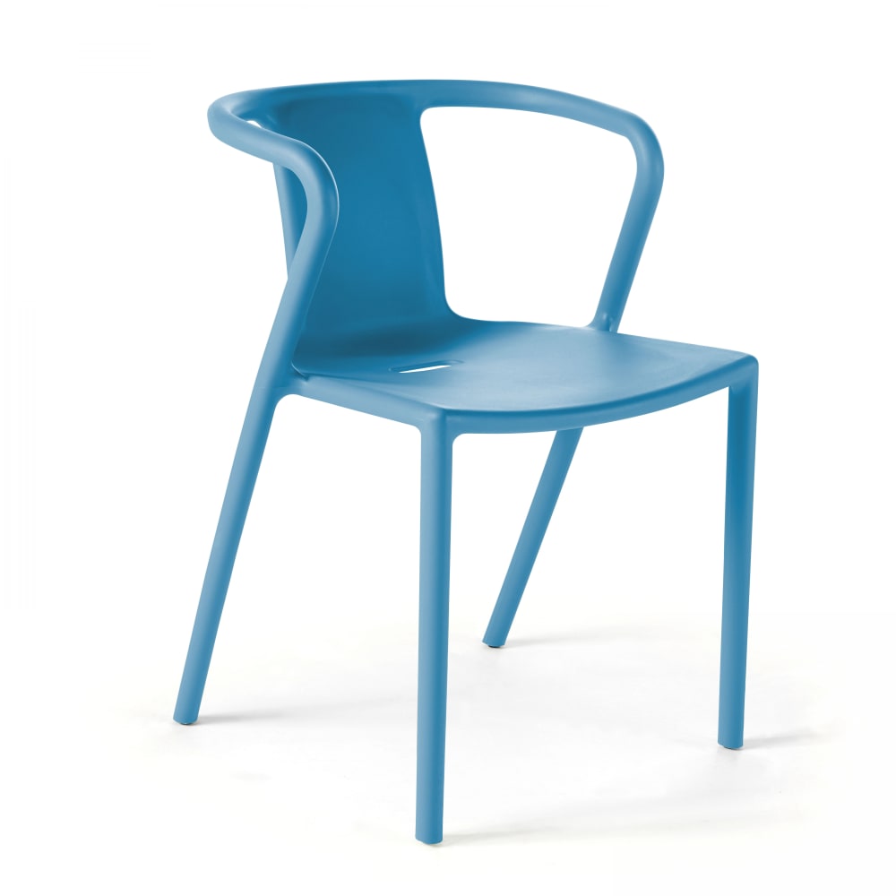 Lot de 4 chaises plastique bleu
