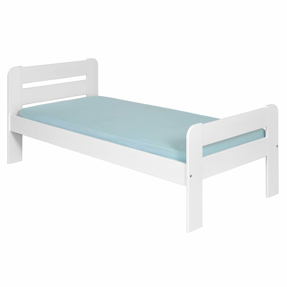 Lit enfant bois massif blanc 90x190 cm