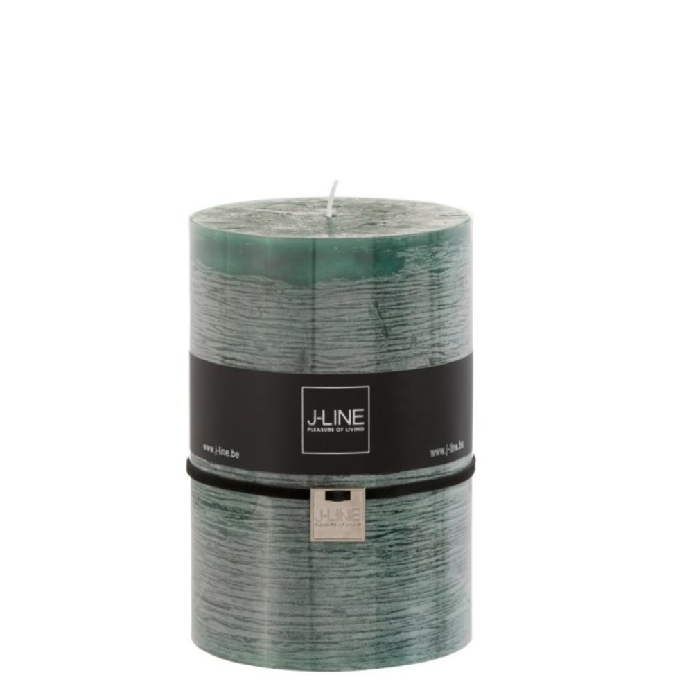 Vela cilíndrica verde oscuro extra -110h alt. 15 cm