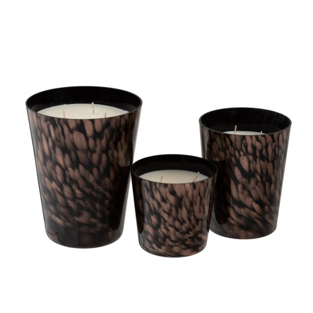 Bougie parfumée dans pot en verre marron 15.5x15.5x20 cm