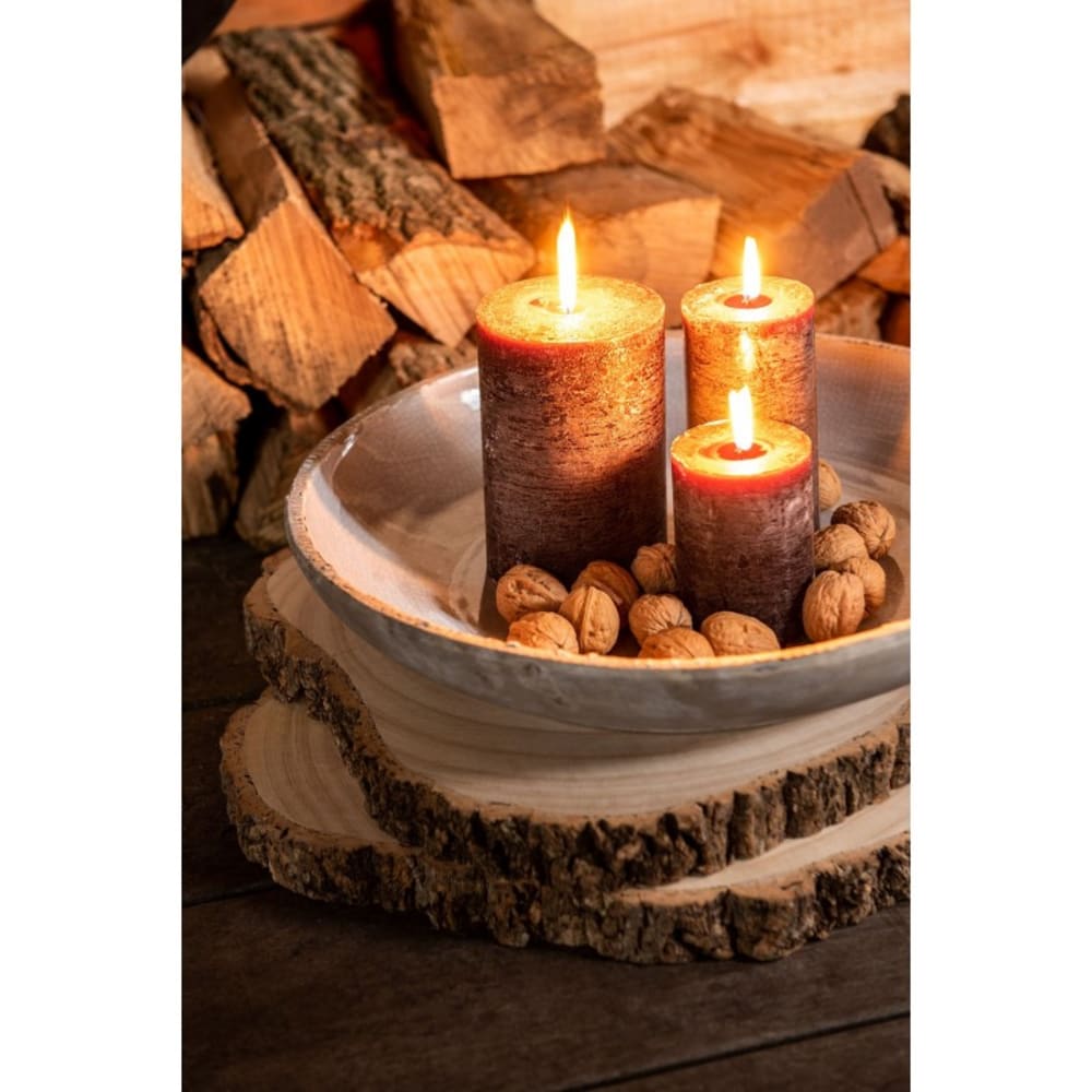 Bougie cylindrique 120h marron 10x10x15 cm — vue 4