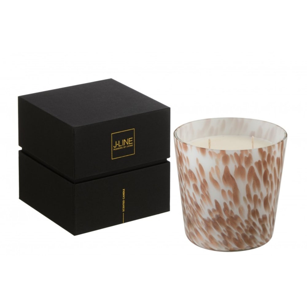 Vela perfumada noa neón night blanco/oro-50h alt. 12 cm