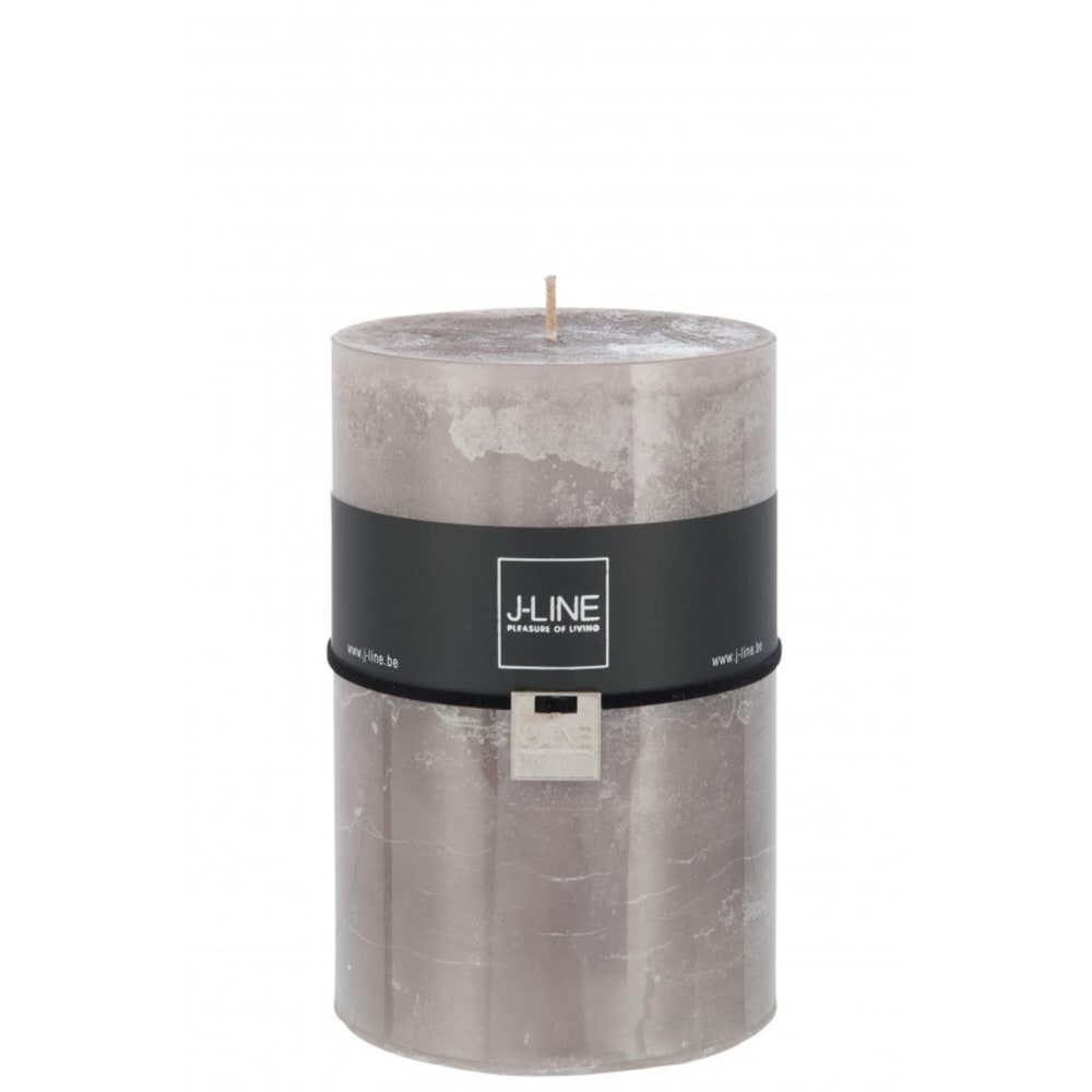 Bougie cylindrique 120h gris 10x10x15 cm — vue 4