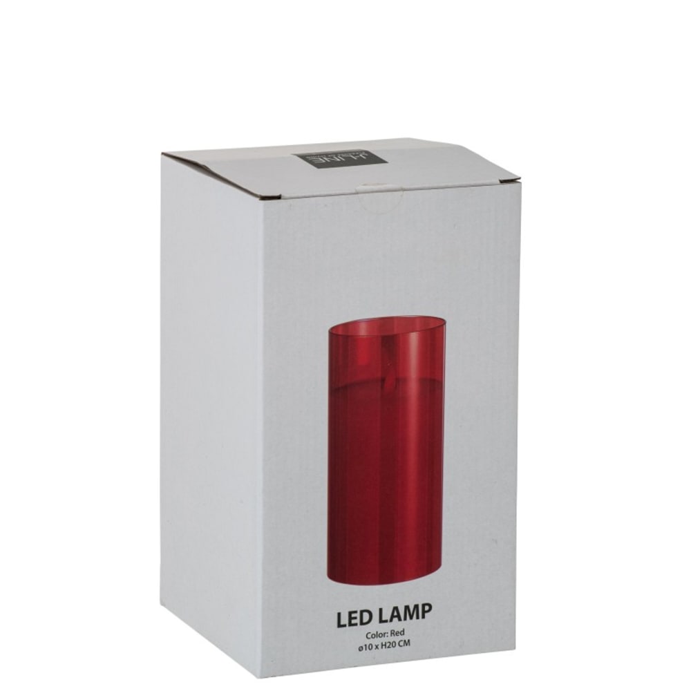 Lampe photophore en verre rouge 10x10x20 cm — vue 4