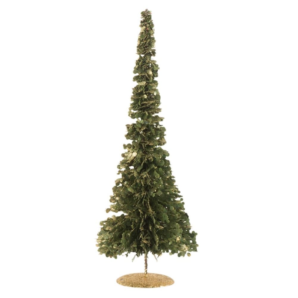 Árbol decorativo lentejuelas plástico verde/oro alt. 50 cm
