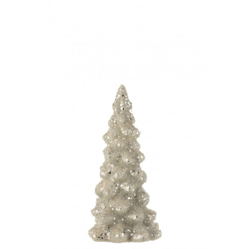 Árbol de navidad helado cristal brillante gris claro/plata alt. 20 cm