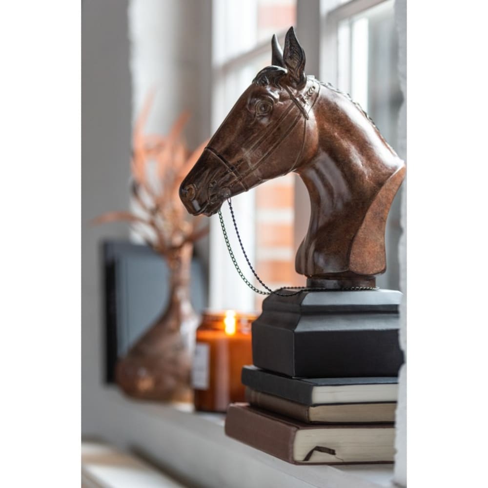 Tête de cheval en résine marron de 35,5 cm — vue 4
