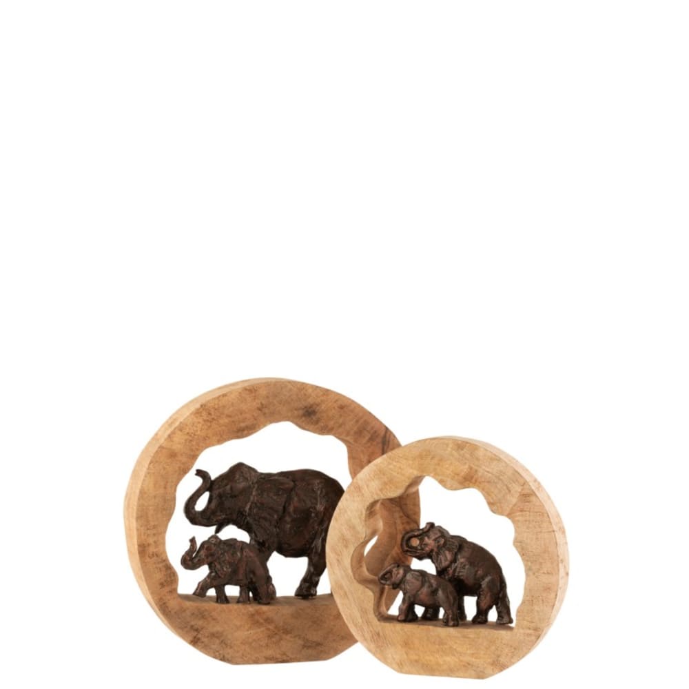 Elefantes de madera de mango natural, 35 x 8 x 35 cm - Maisons du Monde