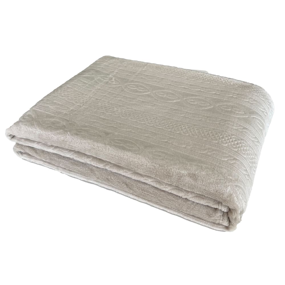 Manta polar coralina beige con detalles en relieve 220x220 cm - Maisons du Monde