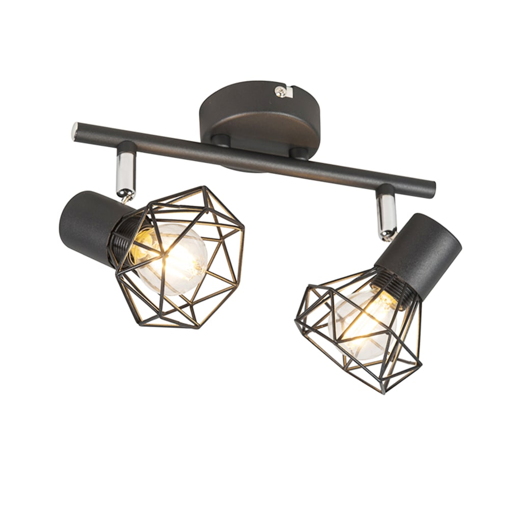 Spot plafond en acier noir