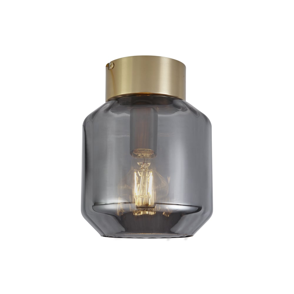 Plafonnier en verre doré/laiton — vue 3