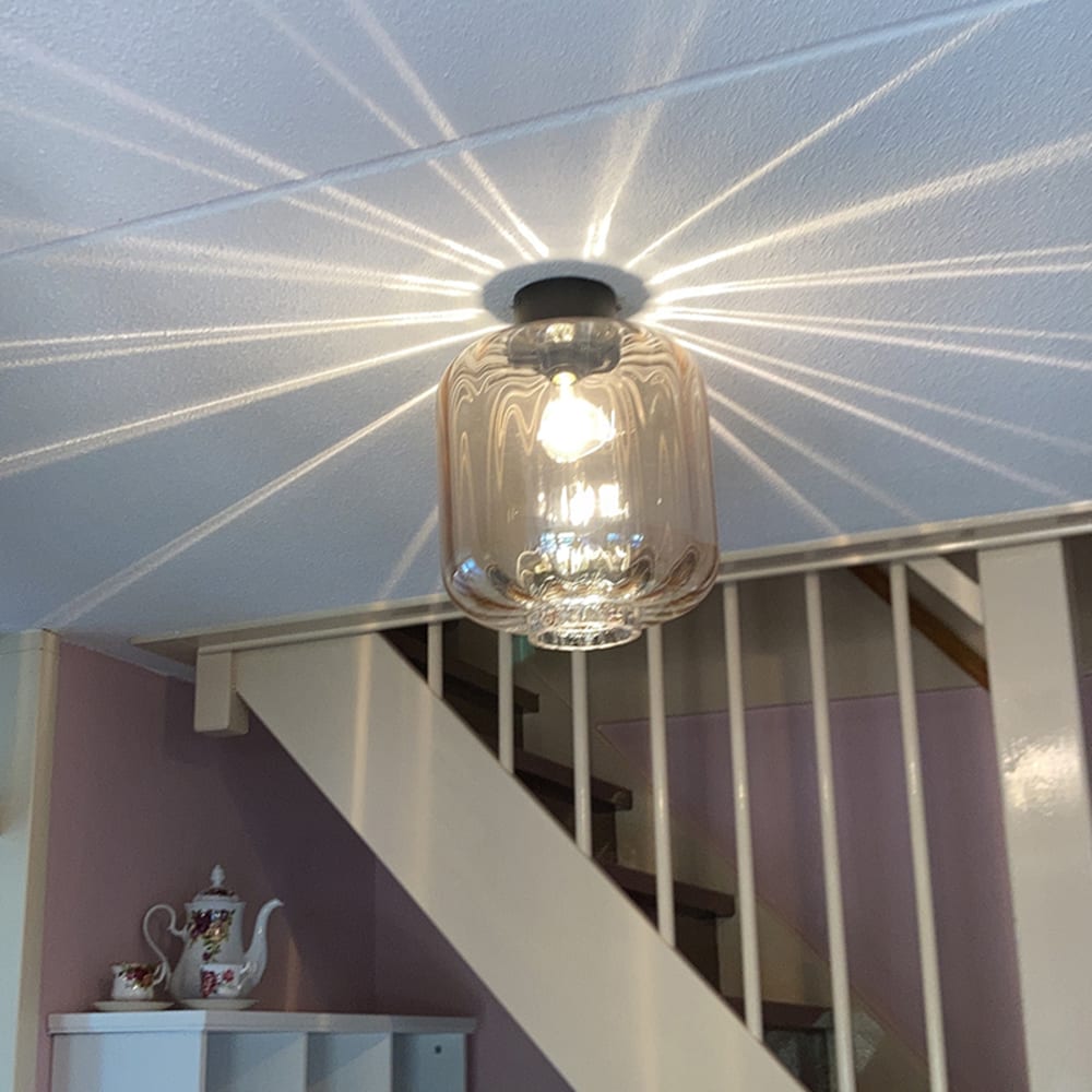 Plafonnier en verre beige — vue 3