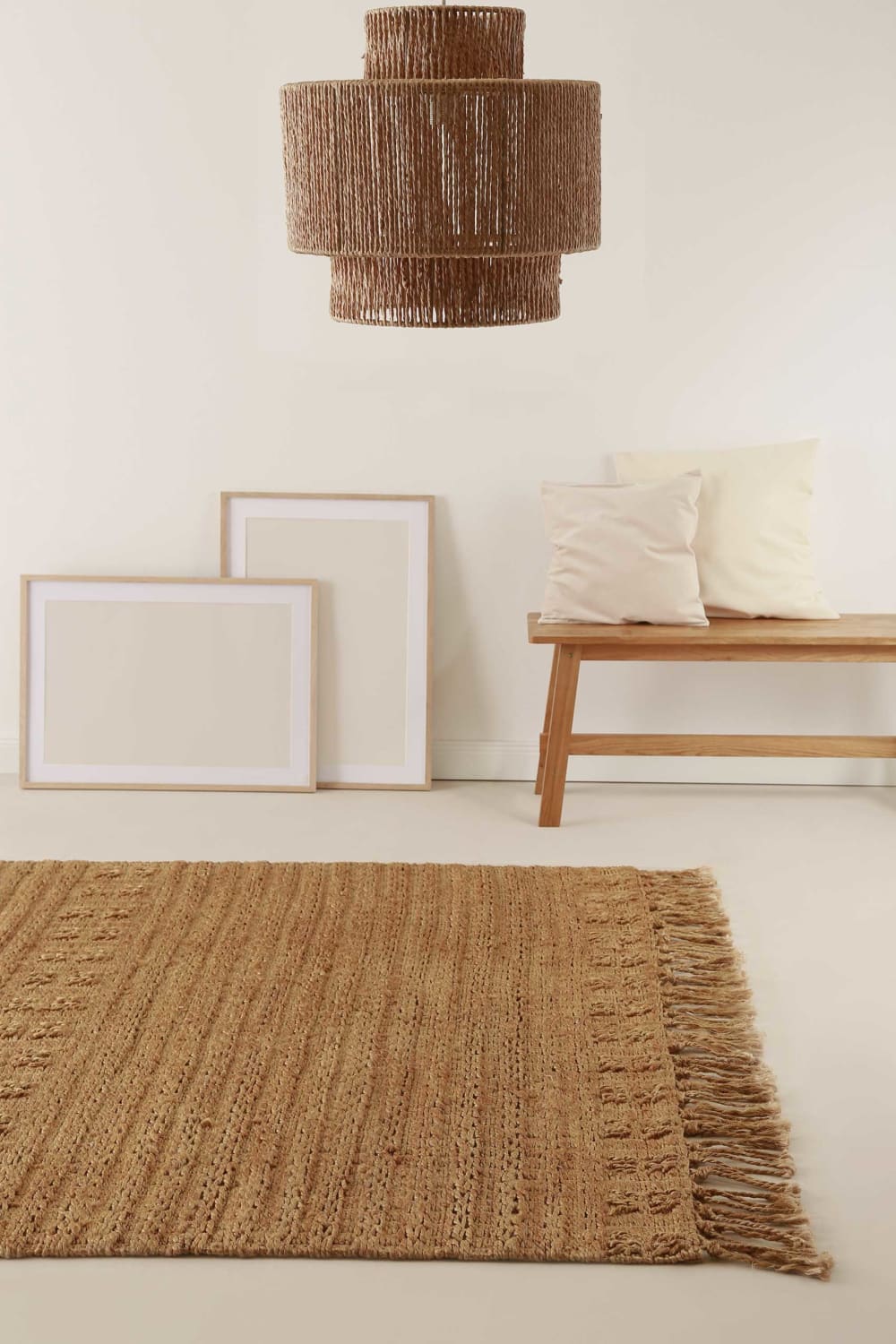 Handgewebter Jute Teppiche naturfarben, Wohn-, Schlafzimmer