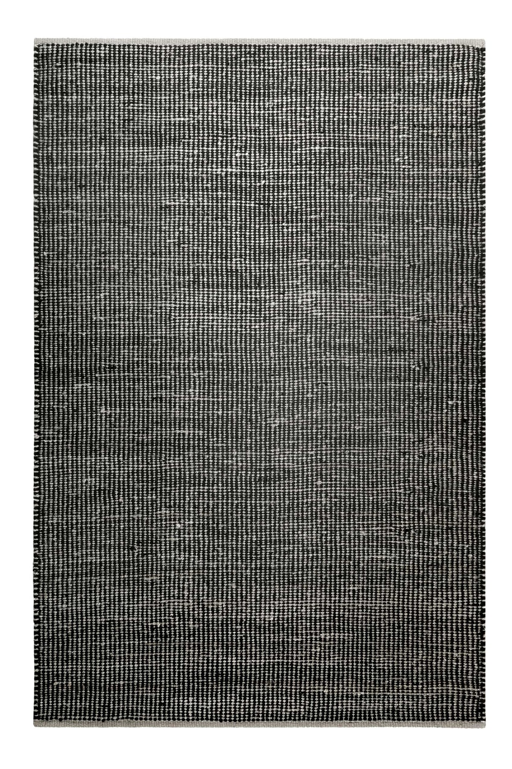Alfombra tejida a mano, kilim en algodón y yute, negro y gris 160x230